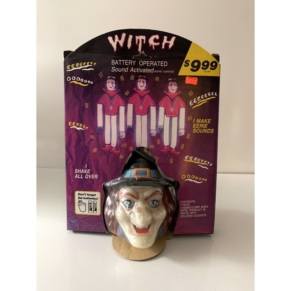 VTG Halloween Sonic Control BatteryOperated Hanging Witch Honeycomp Body Retro